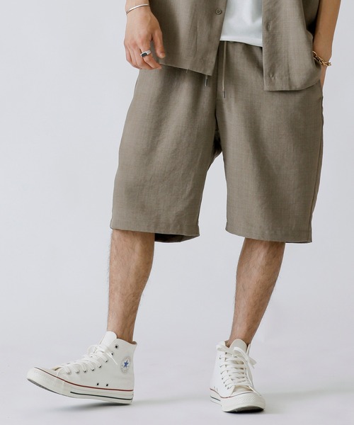 Beno（ビーノ）の「リネンライク シャンブレー イージーショートパンツ（その他パンツ・メンズ・キナリ/ブラック/ライトグレー/ベージュ/カーキ/ネイビー・M/L/LL）」の5枚目の写真