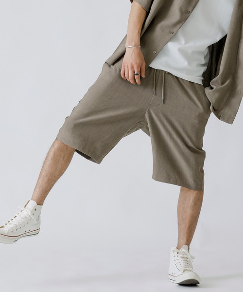 Beno（ビーノ）の「リネンライク シャンブレー イージーショートパンツ（その他パンツ・メンズ・キナリ/ブラック/ライトグレー/ベージュ/カーキ/ネイビー・M/L/LL）」の12枚目の写真