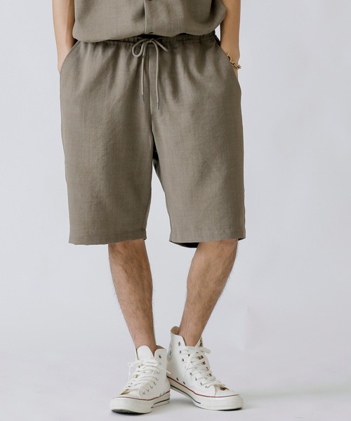 Beno（ビーノ）の「リネンライク シャンブレー イージーショートパンツ（その他パンツ・メンズ・キナリ/ブラック/ライトグレー/ベージュ/カーキ/ネイビー・M/L/LL）」の13枚目の写真