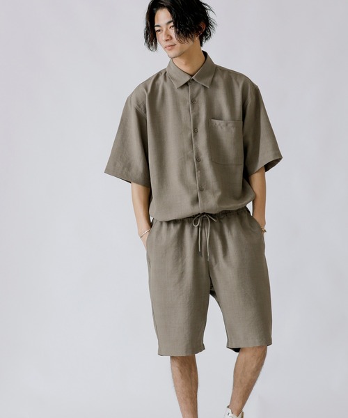 Beno（ビーノ）の「リネンライク シャンブレー イージーショートパンツ（その他パンツ・メンズ・キナリ/ブラック/ライトグレー/ベージュ/カーキ/ネイビー・M/L/LL）」の16枚目の写真