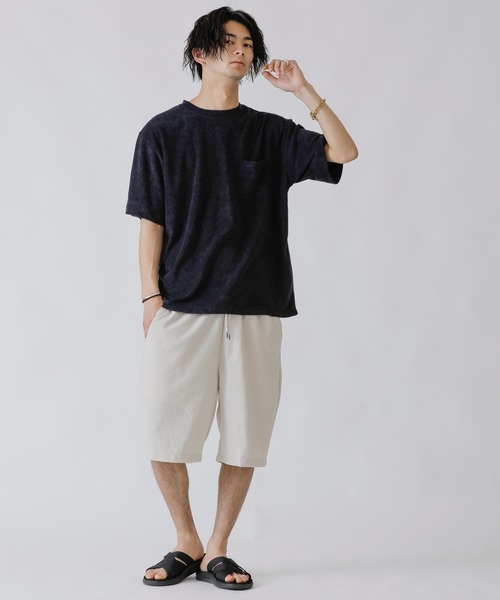 Beno（ビーノ）の「リネンライク シャンブレー イージーショートパンツ（その他パンツ・メンズ・キナリ/ブラック/ライトグレー/ベージュ/カーキ/ネイビー・M/L/LL）」の17枚目の写真