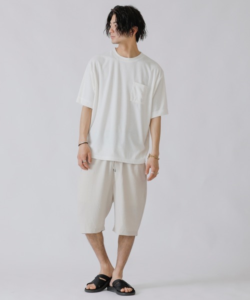 Beno（ビーノ）の「リネンライク シャンブレー イージーショートパンツ（その他パンツ・メンズ・キナリ/ブラック/ライトグレー/ベージュ/カーキ/ネイビー・M/L/LL）」の18枚目の写真