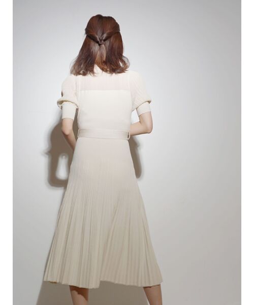 MERCURYDUO（マーキュリーデュオ）の「シアースリーブプリーツニットワンピース（ワンピース・レディース・アイボリー/ミント/ラベンダー・FREE）」の5枚目の写真