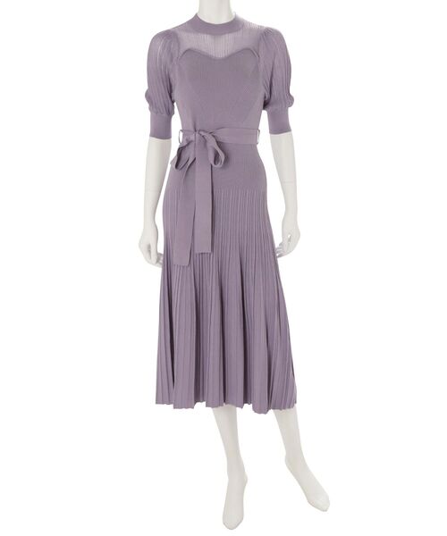 MERCURYDUO（マーキュリーデュオ）の「シアースリーブプリーツニットワンピース（ワンピース・レディース・アイボリー/ミント/ラベンダー・FREE）」の12枚目の写真