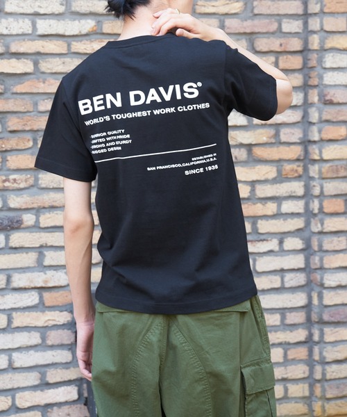 BEN DAVIS（ベンデイビス）の「【 BEN DAVIS ベンデイビス 】MINIGOLILA EMB TEE ミニゴリラ刺繍Ｔシャツ　バックロゴ（Tシャツ/カットソー・レディース・ホワイト/ブラック/ベージュ/グリーン/ブルー・SMALL/MEDIUM/LARGE/X-LARGE）」の3枚目の写真