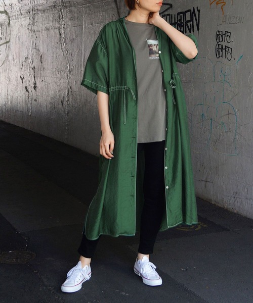 179/WG（イチナナキュウダブルジー）の「ガウンロングワンピース（ワンピース・レディース・ブラウン/グリーン/ブラック・MEDIUM）」の3枚目の写真