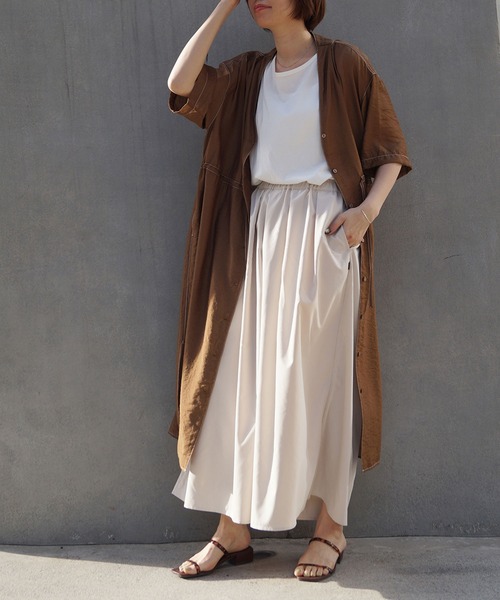 179/WG（イチナナキュウダブルジー）の「ガウンロングワンピース（ワンピース・レディース・ブラウン/グリーン/ブラック・MEDIUM）」の11枚目の写真