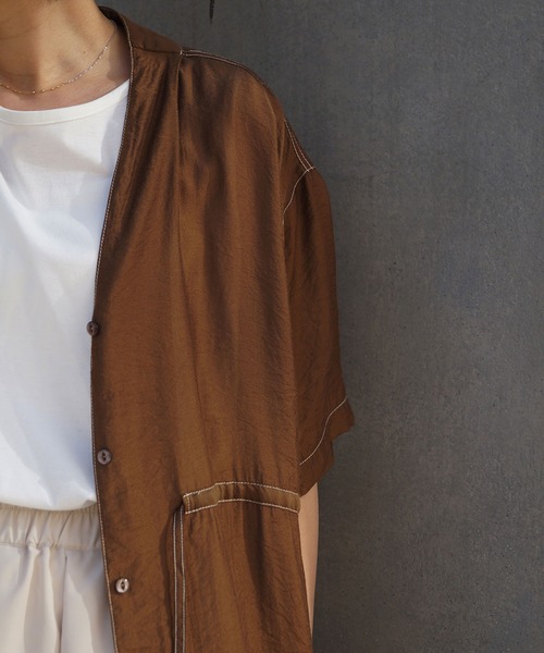 179/WG（イチナナキュウダブルジー）の「ガウンロングワンピース（ワンピース・レディース・ブラウン/グリーン/ブラック・MEDIUM）」の4枚目の写真