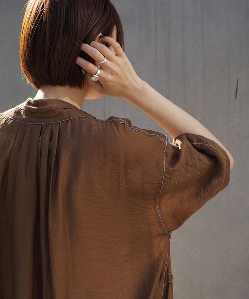 179/WG（イチナナキュウダブルジー）の「ガウンロングワンピース（ワンピース・レディース・ブラウン/グリーン/ブラック・MEDIUM）」の6枚目の写真