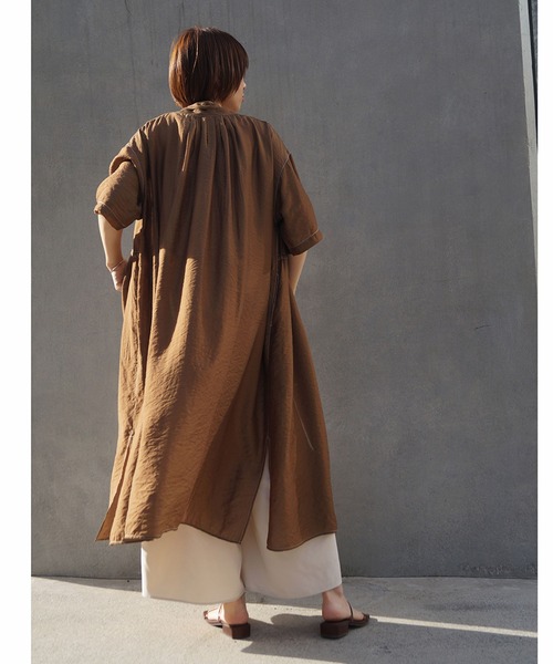 179/WG（イチナナキュウダブルジー）の「ガウンロングワンピース（ワンピース・レディース・ブラウン/グリーン/ブラック・MEDIUM）」の9枚目の写真