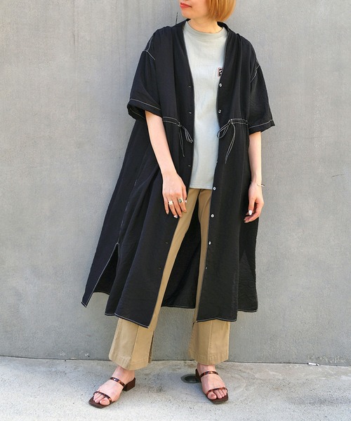 179/WG（イチナナキュウダブルジー）の「ガウンロングワンピース（ワンピース・レディース・ブラウン/グリーン/ブラック・MEDIUM）」の14枚目の写真