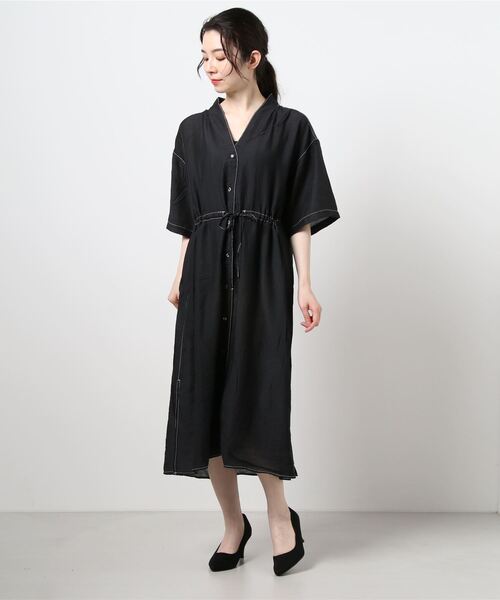 179/WG（イチナナキュウダブルジー）の「ガウンロングワンピース（ワンピース・レディース・ブラウン/グリーン/ブラック・MEDIUM）」の15枚目の写真