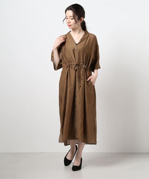 179/WG（イチナナキュウダブルジー）の「ガウンロングワンピース（ワンピース・レディース・ブラウン/グリーン/ブラック・MEDIUM）」の17枚目の写真