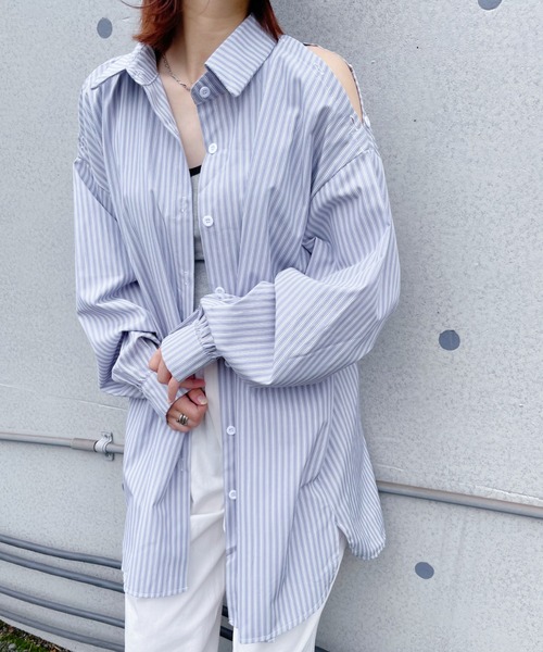 セール】【2WAY/オープンショルダー】ボーイフレンドシャツ（シャツ