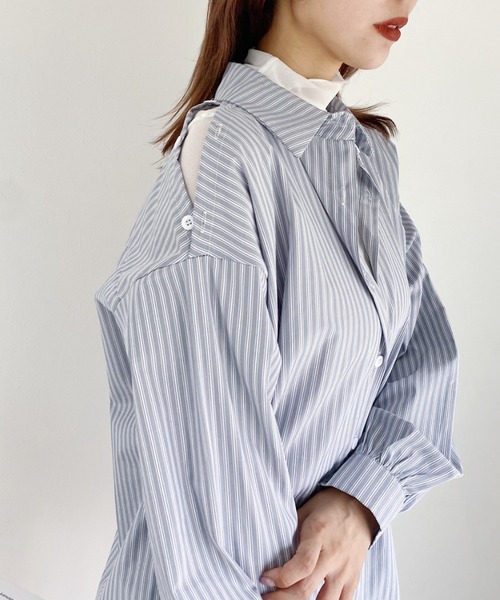 新品 タグ付き cygne antoine オープンショルダーシャツ ブラウス