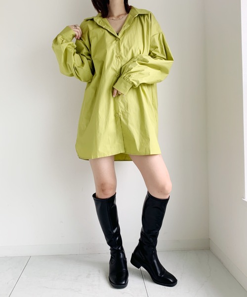 UNDERCOVER オープンショルダー　シャツブラウス　カットソー　シルク セール】【2WAY/オープンショルダー】ボーイフレンドシャツ