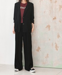 me+em select | 【リネンセットアップ】リラクシージャケット×タックワイドパンツ SET(セットアップ)