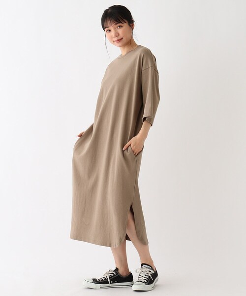 BASECONTROL(ベースコントロール)の「◆【WEB限定】ラウンドヘムカットワンピース(ワンピース・レディース・ガンメタ/グレー系/アイボリー/ブラウン系/パープル系・99)」の3枚目の写真