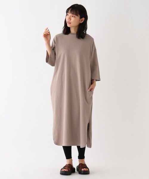 BASECONTROL(ベースコントロール)の「◆【WEB限定】ラウンドヘムカットワンピース(ワンピース・レディース・ガンメタ/グレー系/アイボリー/ブラウン系/パープル系・99)」の4枚目の写真