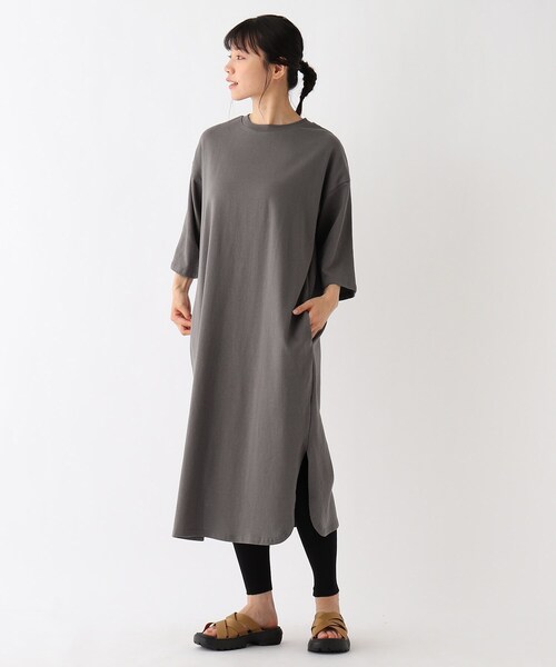 BASECONTROL(ベースコントロール)の「◆【WEB限定】ラウンドヘムカットワンピース(ワンピース・レディース・ガンメタ/グレー系/アイボリー/ブラウン系/パープル系・99)」の5枚目の写真