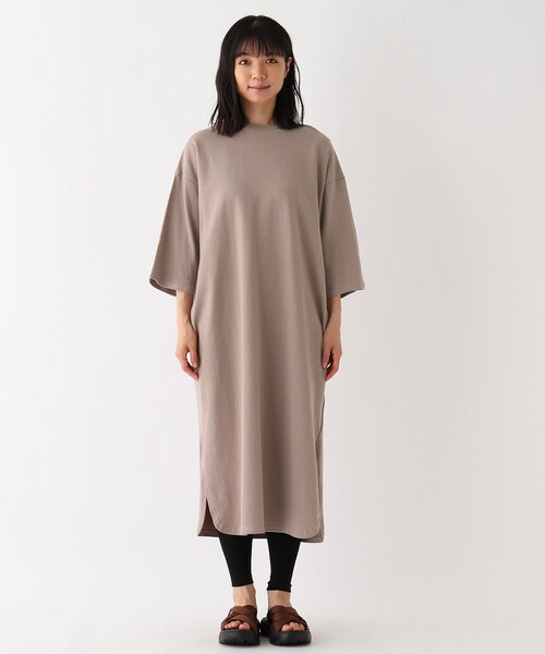 BASECONTROL(ベースコントロール)の「◆【WEB限定】ラウンドヘムカットワンピース(ワンピース・レディース・ガンメタ/グレー系/アイボリー/ブラウン系/パープル系・99)」の6枚目の写真