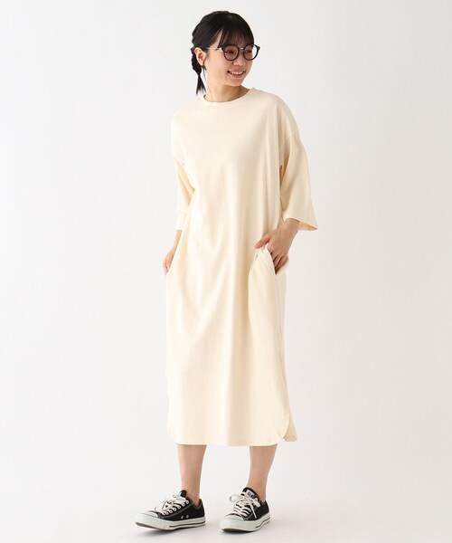 BASECONTROL(ベースコントロール)の「◆【WEB限定】ラウンドヘムカットワンピース(ワンピース・レディース・ガンメタ/グレー系/アイボリー/ブラウン系/パープル系・99)」の13枚目の写真