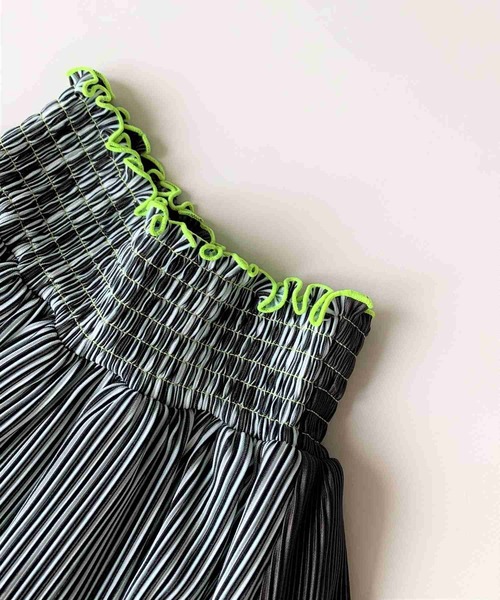 Q（キュー）の「バイカラーマイクロプリーツストライプスカート（スカート・レディース・ブラウン系その他/ブルー系その他・MEDIUM）」の8枚目の写真