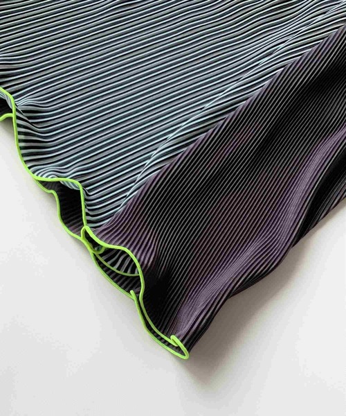 Q（キュー）の「バイカラーマイクロプリーツストライプスカート（スカート・レディース・ブラウン系その他/ブルー系その他・MEDIUM）」の9枚目の写真