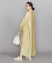 BEAUTY&YOUTH UNITED ARROWS | BY ヘンリーネックギャザー9分袖ワンピース(ワンピース)