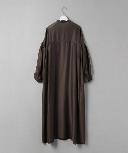 BEAUTY&YOUTH UNITED ARROWS（ビューティーアンドユースユナイテッドアローズ）の「BY ヘンリーネックギャザー9分袖ワンピース（ワンピース・レディース・イエロー/ダークブラウン/ブラック・FREE）」の9枚目の写真