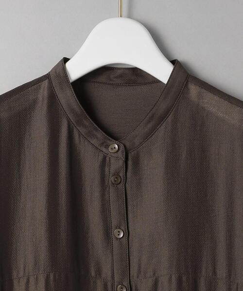 BEAUTY&YOUTH UNITED ARROWS（ビューティーアンドユースユナイテッドアローズ）の「BY ヘンリーネックギャザー9分袖ワンピース（ワンピース・レディース・イエロー/ダークブラウン/ブラック・FREE）」の10枚目の写真