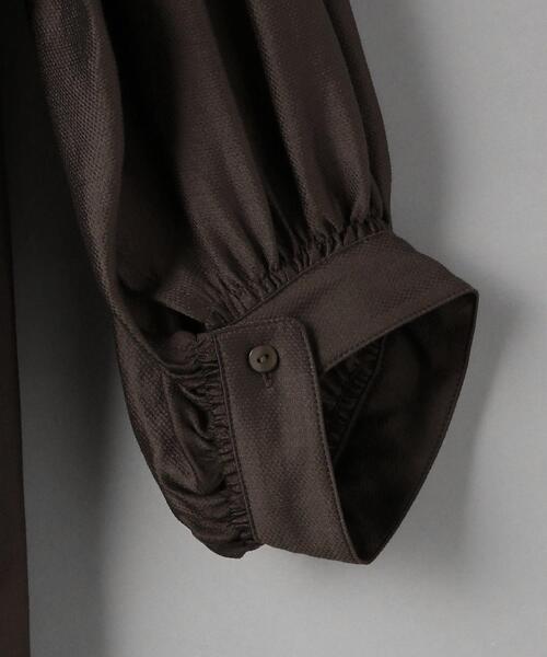 BEAUTY&YOUTH UNITED ARROWS（ビューティーアンドユースユナイテッドアローズ）の「BY ヘンリーネックギャザー9分袖ワンピース（ワンピース・レディース・イエロー/ダークブラウン/ブラック・FREE）」の11枚目の写真