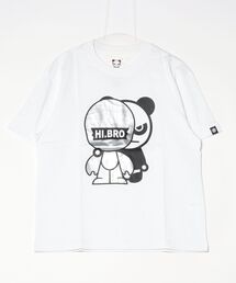 HIPANDA（ハイパンダ）の「HIPANDA ハイパンダ メンズ BROコラボ シルバープリント 半袖Tシャツ（Tシャツ/カットソー）」