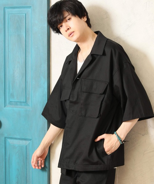 Beno(ビーノ)の「オーバーサイズCPO半袖シャツ(シャツ/ブラウス・メンズ・J/A/D/M/O/G/B/K/N/F/H/L/E/I/C・L/M/XL)」の3枚目の写真