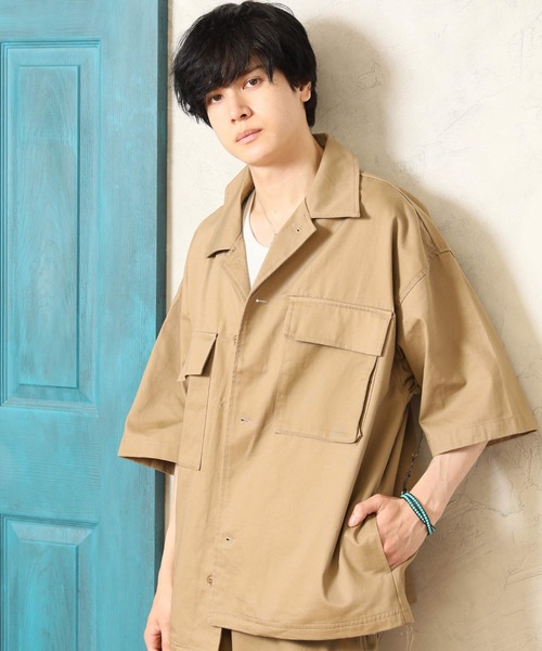 Beno(ビーノ)の「オーバーサイズCPO半袖シャツ(シャツ/ブラウス・メンズ・J/A/D/M/O/G/B/K/N/F/H/L/E/I/C・L/M/XL)」の5枚目の写真