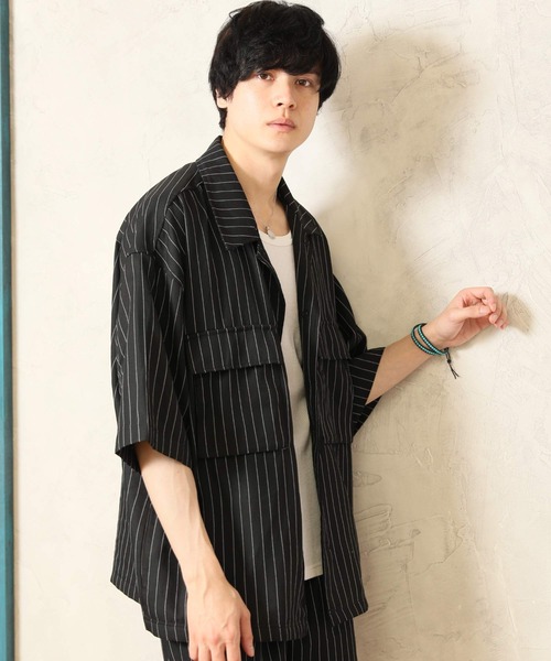 Beno(ビーノ)の「オーバーサイズCPO半袖シャツ(シャツ/ブラウス・メンズ・J/A/D/M/O/G/B/K/N/F/H/L/E/I/C・L/M/XL)」の11枚目の写真