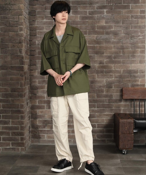 Beno(ビーノ)の「オーバーサイズCPO半袖シャツ(シャツ/ブラウス・メンズ・J/A/D/M/O/G/B/K/N/F/H/L/E/I/C・L/M/XL)」の20枚目の写真