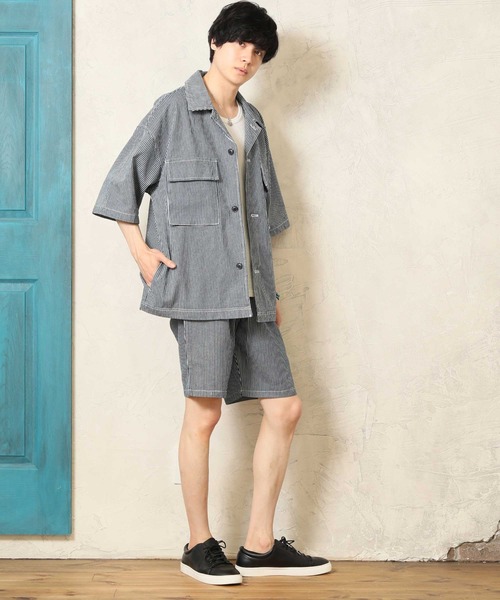 Beno(ビーノ)の「オーバーサイズCPO半袖シャツ(シャツ/ブラウス・メンズ・J/A/D/M/O/G/B/K/N/F/H/L/E/I/C・L/M/XL)」の22枚目の写真