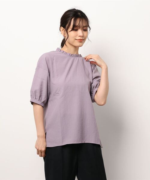 ehka sopo(エヘカソポ)の「付け衿スタンドフリルブラウス(シャツ/ブラウス・レディース・ブラック/オフホワイト/サックスブルー/ラベンダー・フリ-)」の7枚目の写真
