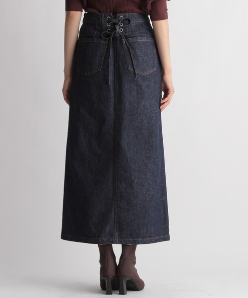 Andemiu（アンデミュウ）の「レースアップデニムスカート214883（デニムスカート・レディース・グレー/インディゴブルー・SMALL/MEDIUM）」の7枚目の写真