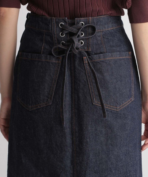 Andemiu（アンデミュウ）の「レースアップデニムスカート214883（デニムスカート・レディース・グレー/インディゴブルー・SMALL/MEDIUM）」の8枚目の写真