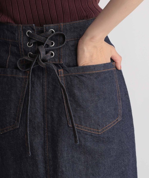 Andemiu（アンデミュウ）の「レースアップデニムスカート214883（デニムスカート・レディース・グレー/インディゴブルー・SMALL/MEDIUM）」の9枚目の写真