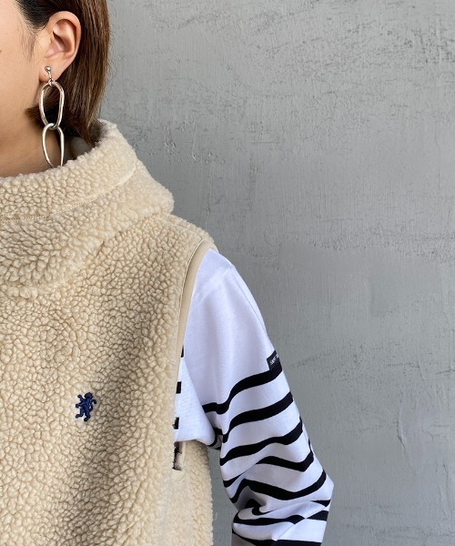 GYMPHLEX（ジムフレックス）の「[Gymphlex/ジムフレックス] ボアフードベスト（ベスト・レディース・ネイビー/オフホワイト/ヘザーグレー/モカ/チャコール・M/L/12/14/16）」の22枚目の写真