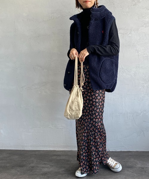 GYMPHLEX（ジムフレックス）の「[Gymphlex/ジムフレックス] ボアフードベスト（ベスト・レディース・ネイビー/オフホワイト/ヘザーグレー/モカ/チャコール・M/L/12/14/16）」の13枚目の写真