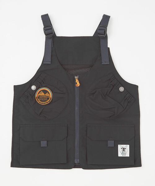 grn（ジーアールエヌ）の「【別注】EX＜grn outdoor （ジーアールエヌ アウトドア）＞ソトアソビ ベスト（ベスト・キッズ・ブラック/ベージュ・S(120-130)/M(140-150)）」の16枚目の写真