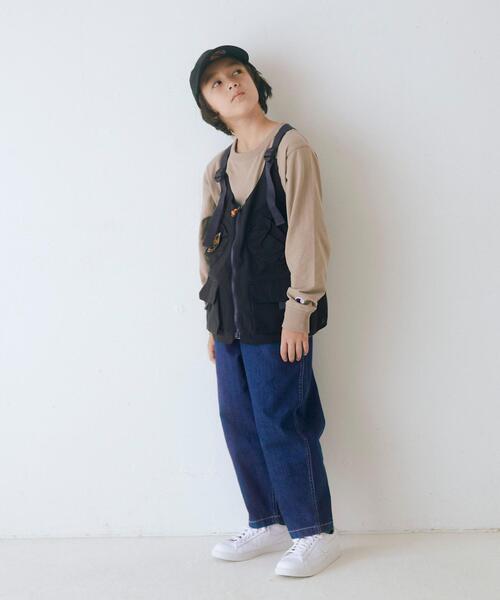 grn（ジーアールエヌ）の「【別注】EX＜grn outdoor （ジーアールエヌ アウトドア）＞ソトアソビ ベスト（ベスト・キッズ・ブラック/ベージュ・S(120-130)/M(140-150)）」の18枚目の写真