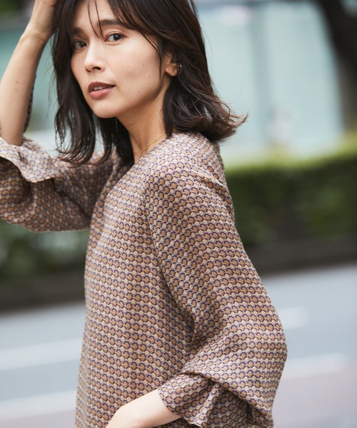 RIVE DROITE(リヴドロワ)の「【IPEKER(イペカ)】モザイクプリントワンピース(ワンピース・レディース・ブラウン/ブルー・FREE)」の4枚目の写真