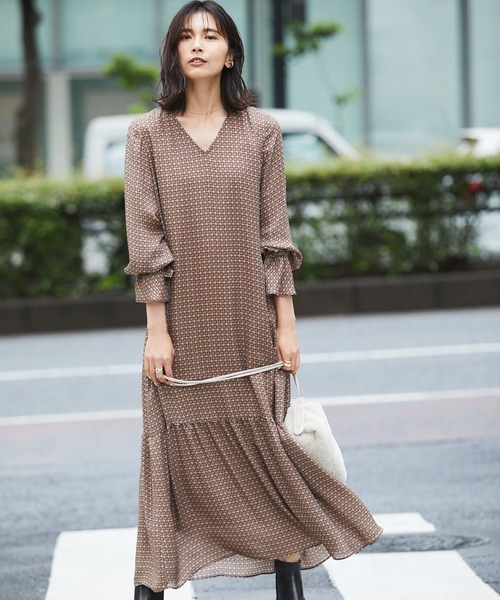 RIVE DROITE(リヴドロワ)の「【IPEKER(イペカ)】モザイクプリントワンピース(ワンピース・レディース・ブラウン/ブルー・FREE)」の5枚目の写真