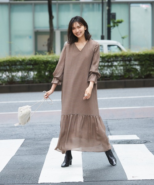 RIVE DROITE(リヴドロワ)の「【IPEKER(イペカ)】モザイクプリントワンピース(ワンピース・レディース・ブラウン/ブルー・FREE)」の6枚目の写真