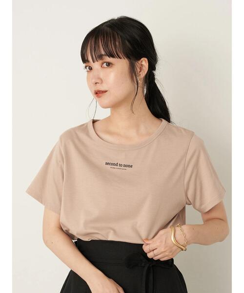 earth music&ecology（アースミュージックアンドエコロジー）の「second to none ちびT ＊（Tシャツ/カットソー・レディース・オフホワイト/ライトベージュ・S/M）」の4枚目の写真